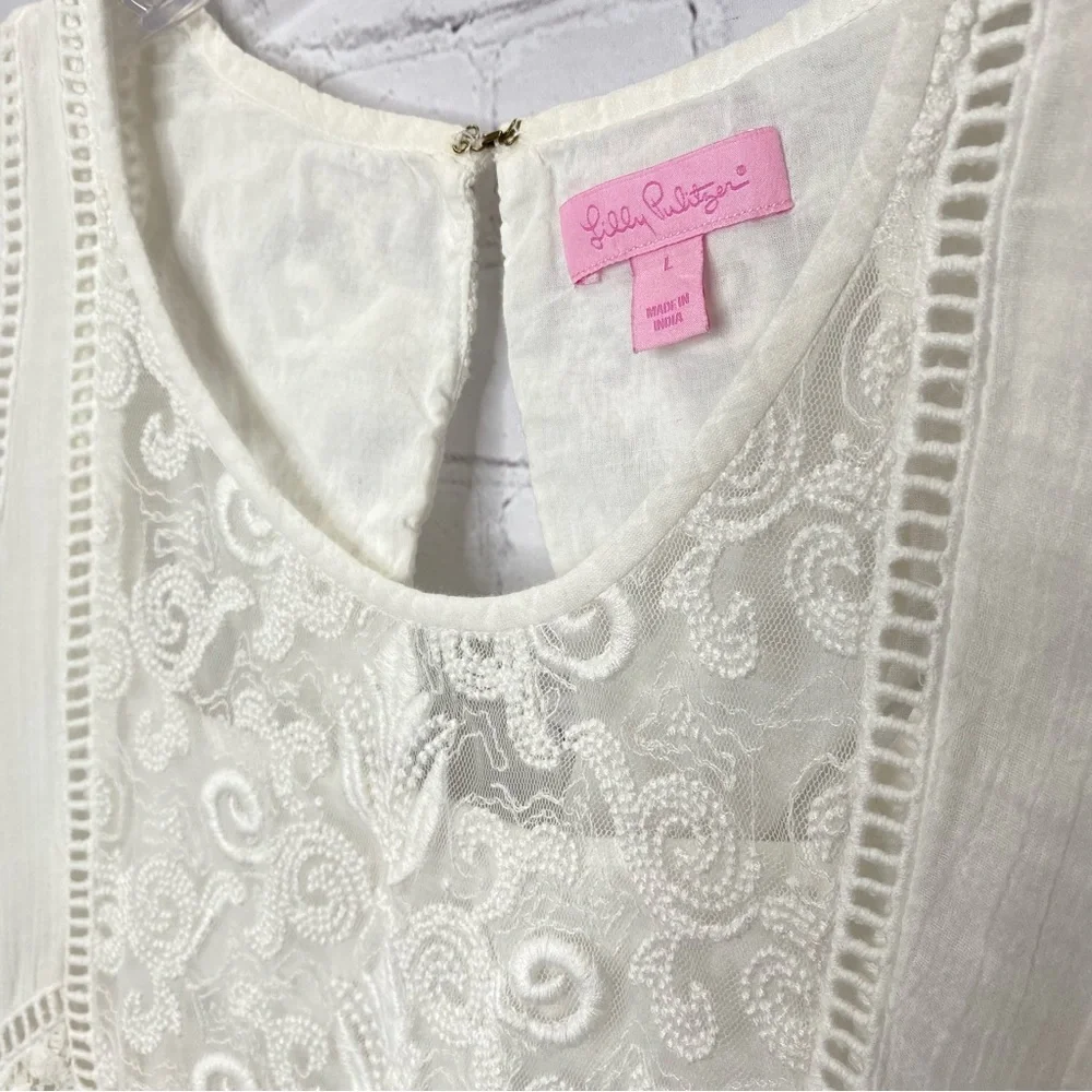 Lilly Pulitzer GINNY SHIFT DRESS White Size Large - Picture 5 of 9